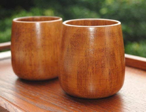 [Australia - AusPower] - Wooden Tea Cups Top Grade Natural Solid Wood Tea Cup 4 Pack,Wooden Teacups Coffee Mug Wine Mug for drinking Tea Coffee Wine Beer Hot Drinks,100-200 ML 