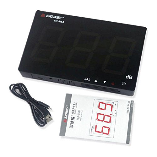 [Australia - AusPower] - TestHelper SW-525A Sound Level Meter Tester 30-130db Large Screen Red LCD Display Wall Hanging Type Decibel Noise Measuring with Alarm (Sound Level Meter) 