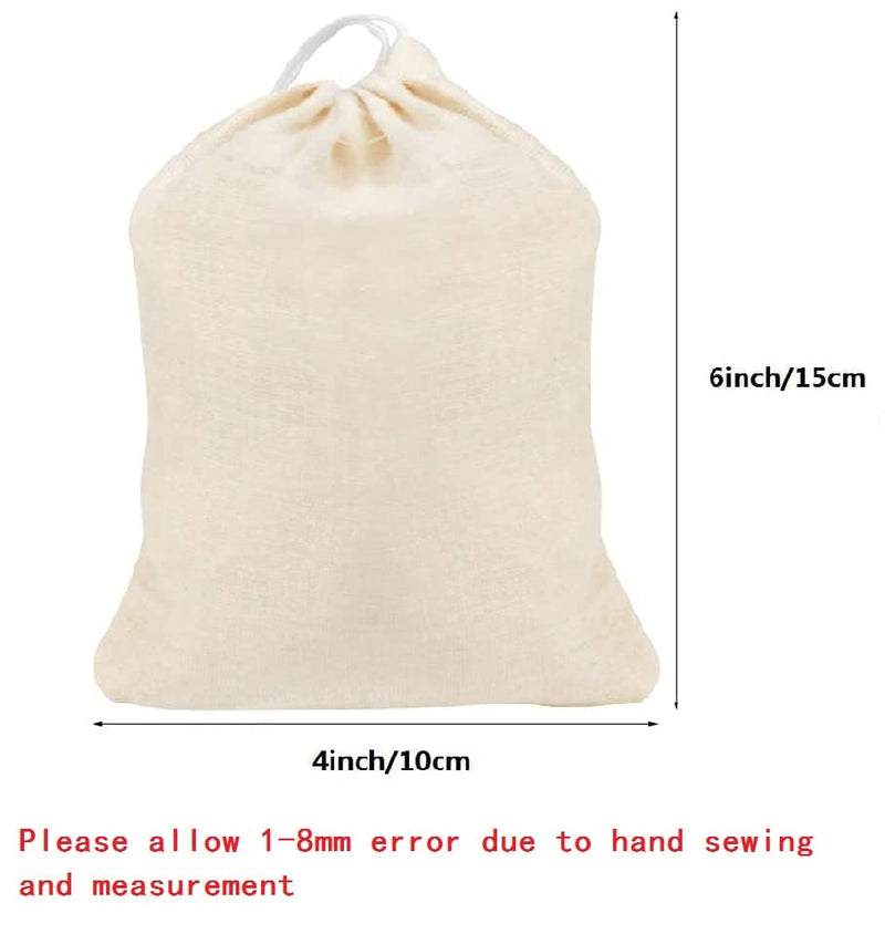 [Australia - AusPower] - 100Pcs Cotton Drawstring Bags, Reusable Muslin Bag Natural Cotton Bags with Drawstring Produce Bags Bulk Gift Bag Jewelry Pouch for Party Wedding Home Storage, Natural Color (4 x 6 Inches) 4x6 Inch (Pack of 100) 