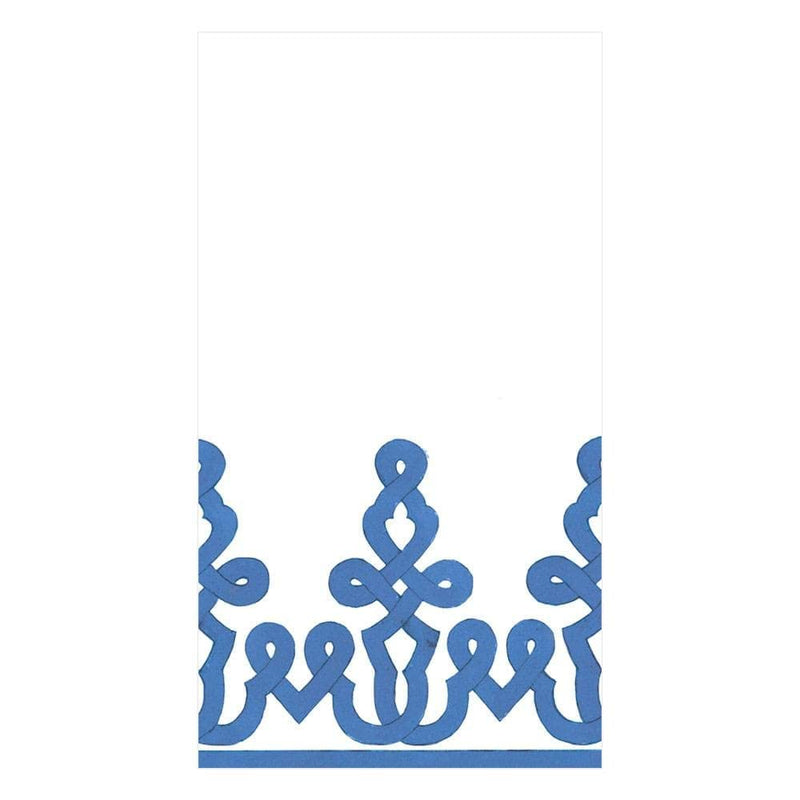 [Australia - AusPower] - Caspari Dessin Passementerie Paper Linen Guest Towel Napkins in Riviera Blue - Two Packs of 12 2 