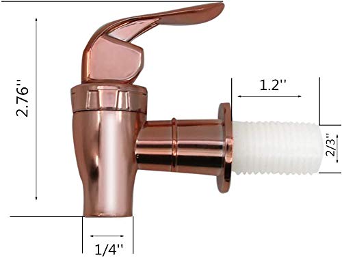 [Australia - AusPower] - Rose Gold Beverage Dispenser Replacement Spigot, Push Style Spigot for Beverage Dispenser Carafe, Water Dispenser Replacement Faucet (2 PACK) 2 Rose Gold 