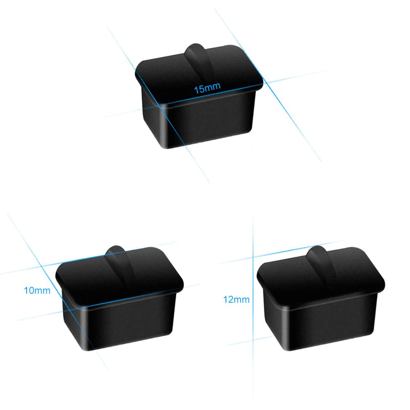 [Australia - AusPower] - SFP-A Dust Cover Caps Ethernet Port Plugs Protector for Network Switches Routers Hubs Slot Port, Black Silicone,15x10x17mm,20pcs 20Pack for SFP-A 