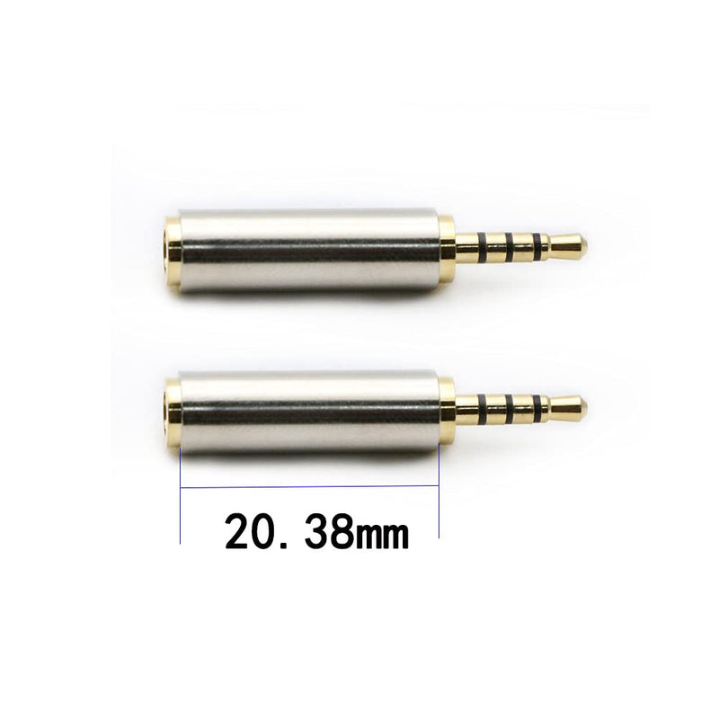 [Australia - AusPower] - RGzhihuifz 3.5mm Female to 2.5mm Male Audio Adapter Converter Headphone 2.5mm to 3.5mm 3 Ring Jack Stereo or Mono 2 Pack 