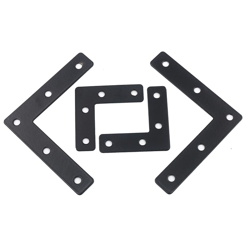 [Australia - AusPower] - DGOL 20 Packs Two Sizes 3-1/8 inch and 2 inch"L" Black Flat Corner Braces with Screw, Picture Photo Frame Angle Bracket Black Iron 20 Packs 