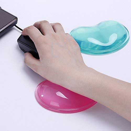 [Australia - AusPower] - LetGoShop Silicone Gel Wrist Rest Heart-Shaped Translucence Ergonomic Mouse Pad Cool Hand Pillow Effectively Wrist Fatigue(Pink) Pink 