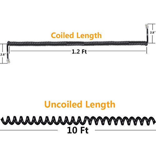 [Australia - AusPower] - Telephone Handset Cord Detangler,Uvital 1 Pack Landline Handset Cord Cable 8Ft Uncoiled(1.2 Ft Coiled) and 1 Pack Anti-Tangle Telephone Cord Untangler 360 Degree Rotating Swivel Cord(Black) 1Pack Telephone Cord+1Pack Telephone Cord Detangler 