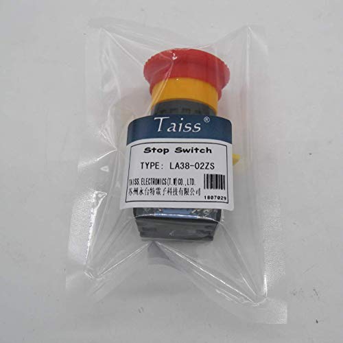 [Australia - AusPower] - Taiss / 22mm 2 NC Red Mushroom Latching Action Emergency Stop Push Button Switch Cover Station 10A 440V Stop Switch Box with Key Lock LA38A-02ZS/BOX-ZS 
