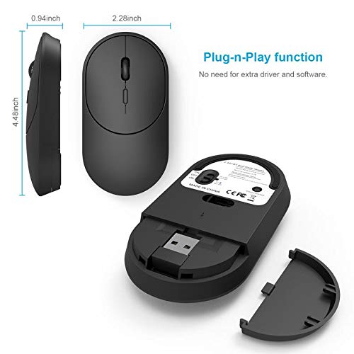 [Australia - AusPower] - Dual Mode Noiseless Rechargeable Mouse Bluetooth and 2.4G with USB Nano Receiver Wireless Mice for Windows PC Computer, Laptop, Chromebook, Apple MacBook Air/Pro, iMac, Mac Mini, iPad 