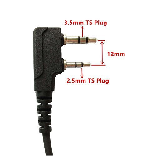 [Australia - AusPower] - KS K-STORM Surveillance Acoustic Tube Earpiece Headset with MIC Compatible with Kenwood Two Way Radio, PU Material, Black (Compatible Kenwood) 
