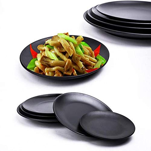 [Australia - AusPower] - MBB Set of 3 Black 6 Inch Melamine Ware Dinner Plates Dishes Dinnerware Shatter-proof 
