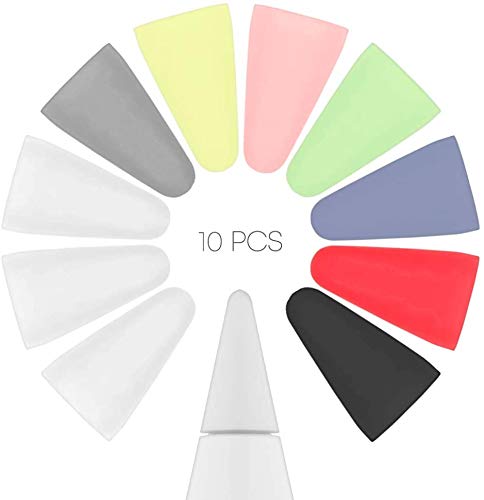 [Australia - AusPower] - Goospery 10 Pack Silicone Nibs Cover for iPad Pencil, Non-Slip Smooth Writing No Tapping Noise Accessories Tip Protector Protective Cap Case Compatible with Apple Pencil 1st & 2nd Gen APEN-MX 