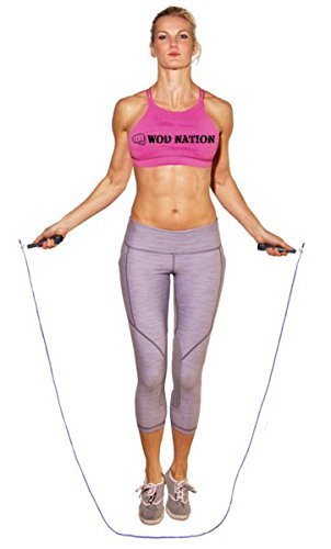 [Australia - AusPower] - WOD Nation Speed Jump Rope - Blazing Fast Jumping Ropes - Endurance Workout for Boxing, MMA, Martial Arts or Just Staying Fit - Adjustable for Men, Women and Children Black 