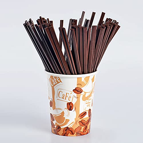 [Australia - AusPower] - TAODAN Coffee Straw 200PCS Brown Disposable Three-Hole Coffee Stirrers Drinking Plastic Straws Stirring Stick for Party Festive Wedding 17cm 