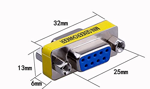 [Australia - AusPower] - LuoQiuFa 2 Pack Rs232 Serial Cable 9 Pin DB9 Female to FemaleGender Changer Coupler Adapter Connector 