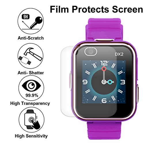 [Australia - AusPower] - smaate Soft Screen Protector Compatible with VTech Kidizoom DX2 Smartwatch, 6-Pack, Square, Full Coverage, Anti-shatter, Anti-scratch, High Transparancy, High Sensitive Screen Film 