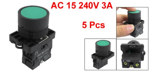 [Australia - AusPower] - uxcell A12082000ux0366 1 NO N/O Green Sign Momentary Push Button Switch, 600V, 10 Amp, ZB2-BE101C, 5 x 22 mm 