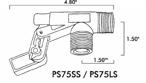 [Australia - AusPower] - Kerick Valve PS75SS PVC Float Valve, Standard Mount, 37 gpm at 60 psi, 3/4" NPT Male 0.75 Inch 