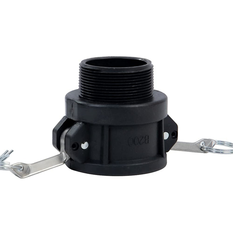 [Australia - AusPower] - Quafwia 1 PC Polypropylene Cam Groove Fitting Standard Type B Camlock Fittings, 2" Female Coupler x 2" Male Thread 2 inch camlock fittings With Camlock Gasket Inside 