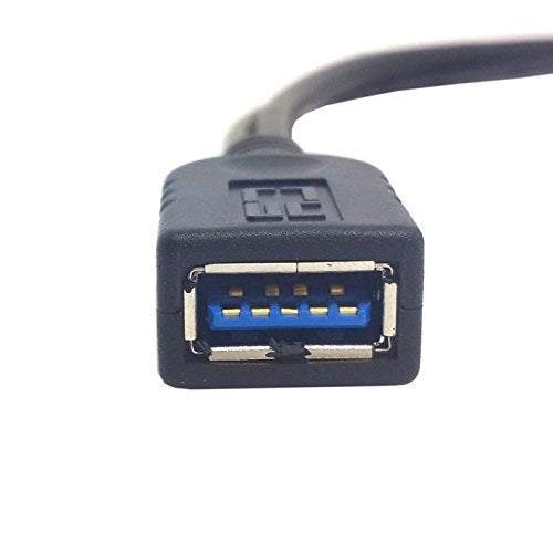 [Australia - AusPower] - CY USB 3.0 Female to Dual USB Male Extra Power Data Y Extension Cable for 2.5" Mobile Hard Disk Black Color usb3.0+2.0 M to usb3.0 F 