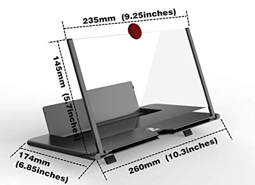 [Australia - AusPower] - Screen Magnifier Amplifier , New Generation Phone Holder Screen Amplifier, 3D HD Video and Gaming Phone Projector-with Foldable Phone Stand , Supports All Smartphones black 