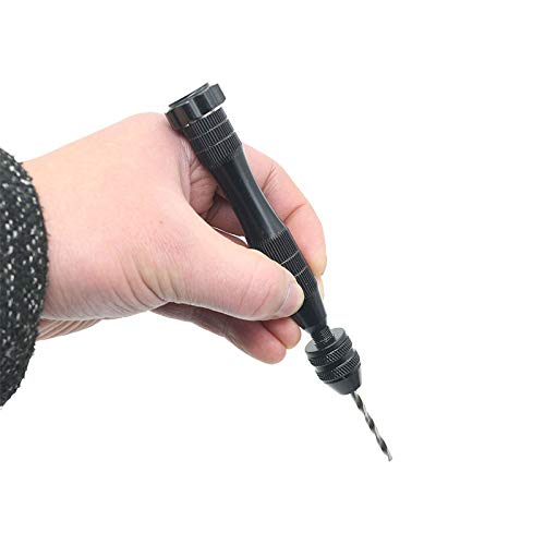 [Australia - AusPower] - KINGFOREST Pin Vise Hand Drill for Resin Casting Molds, Steel Hand Drill with 20 PCS Drill Bits (0.8-3 mm), for Wood, Manual Work DIY, Jewelry, Assembling, Model Making?Black? black 
