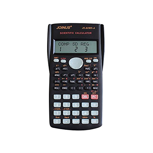 [Australia - AusPower] - JOINUS JS-82MS-A, Handheld Multi-Function 2-Line Display Digital LCD Scientific Calculator, Black, 3.3" x 6.1" x 0.5" 