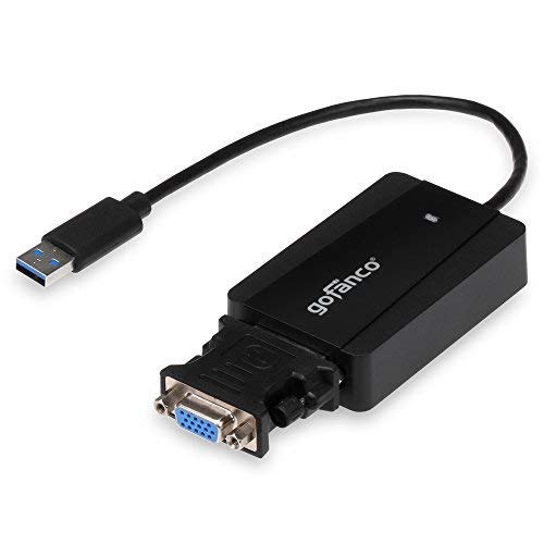 [Australia - AusPower] - gofanco USB 3.0 to DVI Video Graphics Adapter for Multiple Monitors - Up to 2048x1152 for Windows and macOS, DisplayLink Chip, Includes DVI-to-VGA Adapter for VGA Monitor, USB DVI (USB3DVI) USB 3.0 to DVI / VGA 