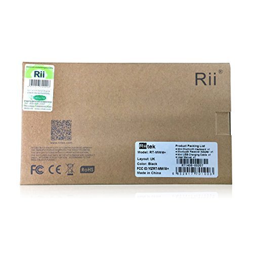 [Australia - AusPower] - Rii 2.4GHz Mini Wireless Keyboard with Touchpad＆QWERTY Keyboard, Backlit Portable Keyboard with Remote Control for Laptop/PC/Tablets/Windows/Mac/TV/Xbox/PS3/Raspberry Pi .(Black) 
