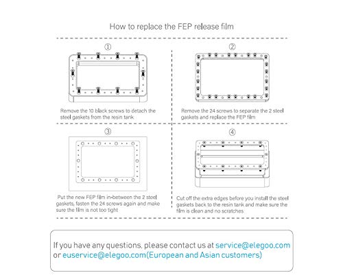 [Australia - AusPower] - ELEGOO 5PCs FEP Release Film Mars LCD 3D Printer 140x200 MM 0.15mm Thickness Mars FEP 1.0 