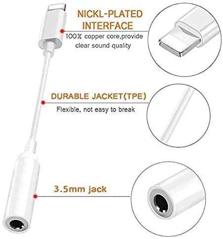 [Australia - AusPower] - [Apple MFi Certified] Lightning to 3.5 mm Headphone Jack Adapter 3 Pack, Headphone Adapter for iPhone to 3.5mm Audio Aux Jack Adapter Dongle Cable Converter for iPhone 13 12 11 XR XS X 8 7 iPad 