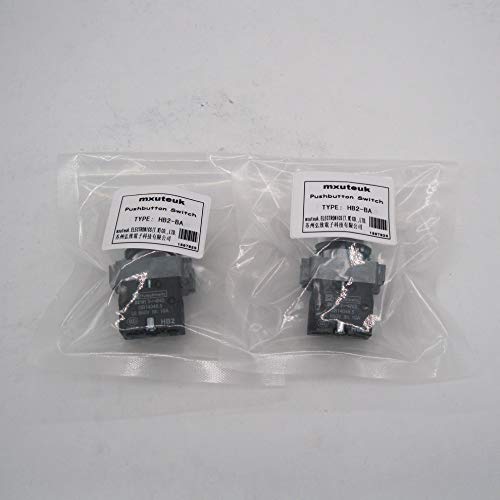 [Australia - AusPower] - mxuteuk 2pcs 22mm Momentary Push Button Switch SPST Red (1 NC) Green (1 NO) 660V 10A,1 Year Warranty HB2-BA-RG 