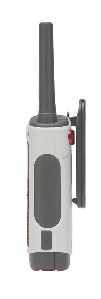 [Australia - AusPower] - Motorola Solutions T480 Talkabout Rechargeable Emergency Preparedness Two-Way Radio Single Unit (Red/White) 