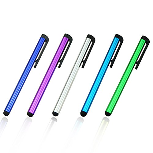 [Australia - AusPower] - 5pack Universal Small Metal Touch Stylus Pen for Android Mobile Phone Cell Smart Phone Tablet iPad iPhone (5pack Silver) 5pack Silver 