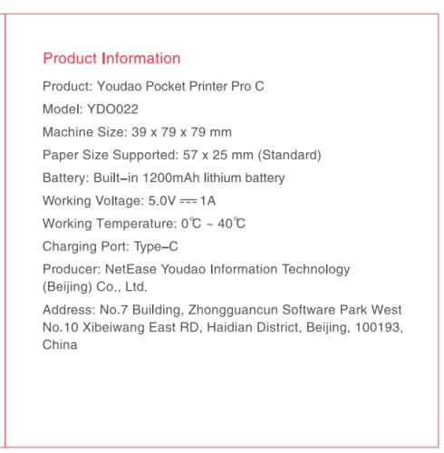 [Australia - AusPower] - Youdao Printer Paper, for youdao Mini Bluetooth Thermal Printer (Pocket Printer Pro C) Pocket Printer Pro C 