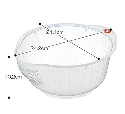 [Australia - AusPower] - Inomata Japanese Rice Washing Bowl with Strainer, 2 quart 2-Quart 