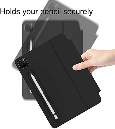 [Australia - AusPower] - Antetek Pencil Holder Sticker Compatible with Apple Pencil 1st and 2nd Generation,Magnetic Attach Design Strong Adhesive Silicone Holder Accessories for iPad Stylus Pens (Black) Black 