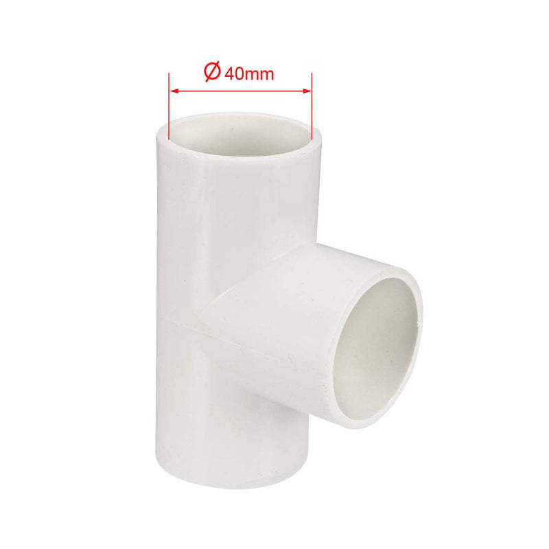 [Australia - AusPower] - uxcell 40mm Slip Tee PVC Pipe Fitting T Shaped Coupling Connector 