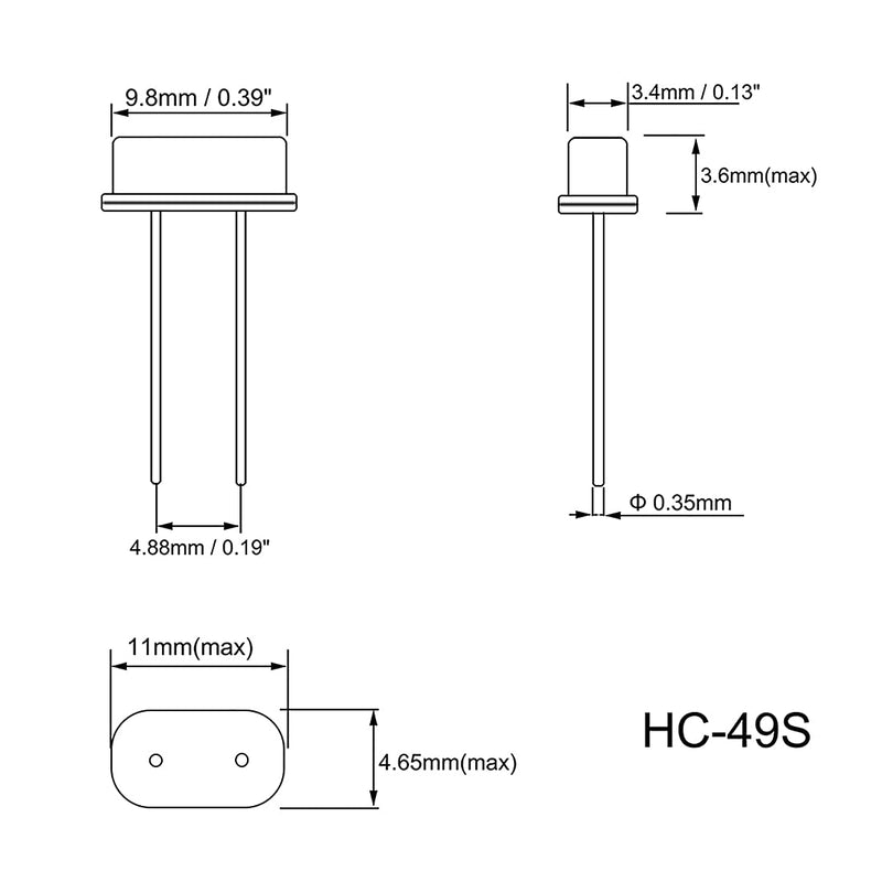 [Australia - AusPower] - uxcell DIP Quartz Crystal Oscillators Resonators 4MHz HC-49S Replacements 20 Pcs 
