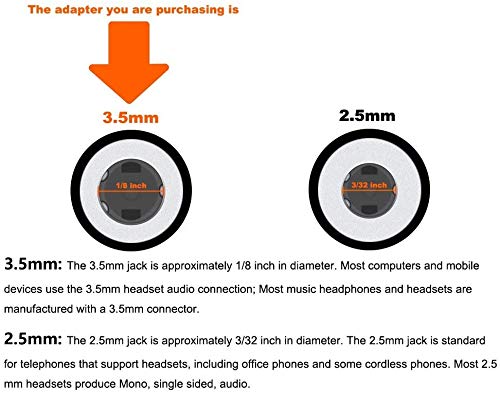 [Australia - AusPower] - VoiceJoy 3.5mm Smartphone Headset to RJ9 Adapter Cable - 3.5mm Stereo Headphone Converter,ONLY for Yealink IP Phones T28P,T32G,T41P,T38G,T42G,T46G,T48G etc 