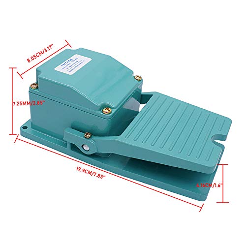 [Australia - AusPower] - TWTADE Heavy Duty Control Nonslip Foot Switch Momentary AC 380V 15A SPDT NO NC Industrial Aluminum Foot Pedal Switch TFS-402 