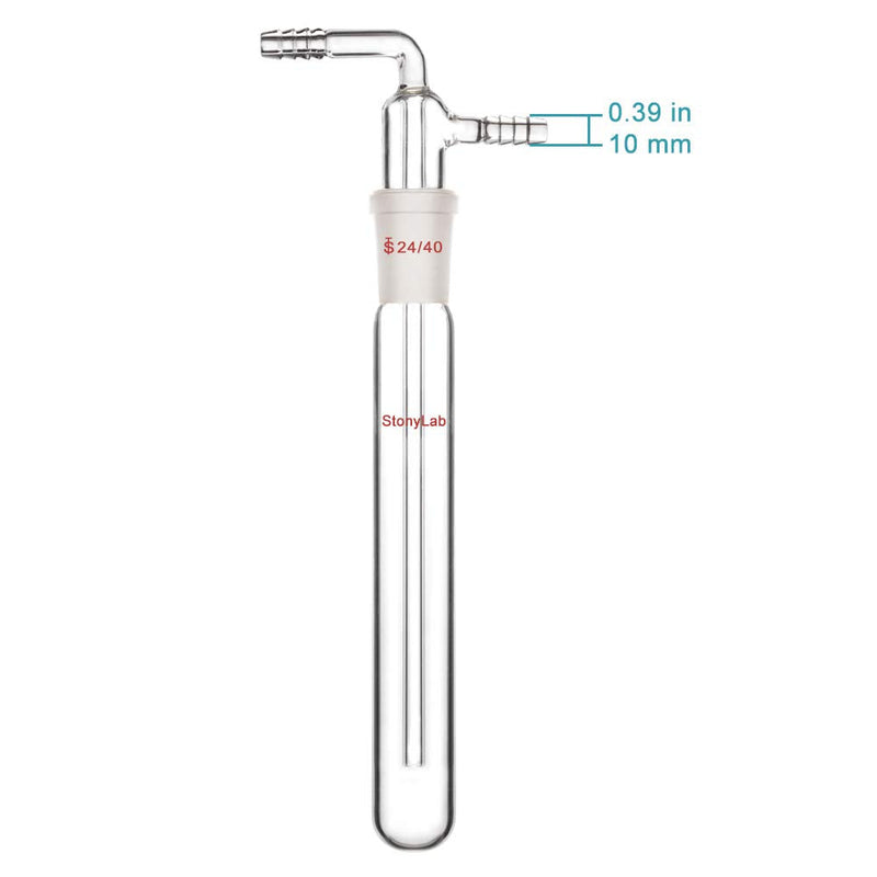 [Australia - AusPower] - stonylab Glass Vacuum Cold Trap Bubbler with 10mm Serrated Hose, 200mm Length Below The 24/40 Joint 200 mm 