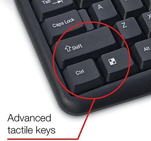 [Australia - AusPower] - Verbatim Slimline Full Size Wired Keyboard USB Plug-and-Play Compatible with PC, Laptop - Frustration Free Packaging Black 