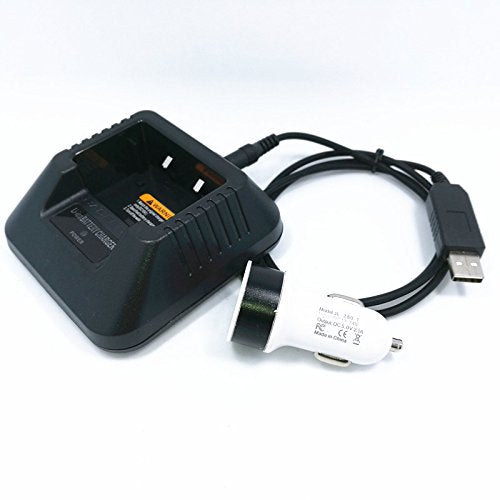 [Australia - AusPower] - BAOFENG USB Cable Battery Charger with Indicator Light + Car Cigarette Lighter/USB for Portable UV-5R,UV-5RE,DM-5R,BF-F8HP,UV-5X3 Plus Series Two-Way Radios 