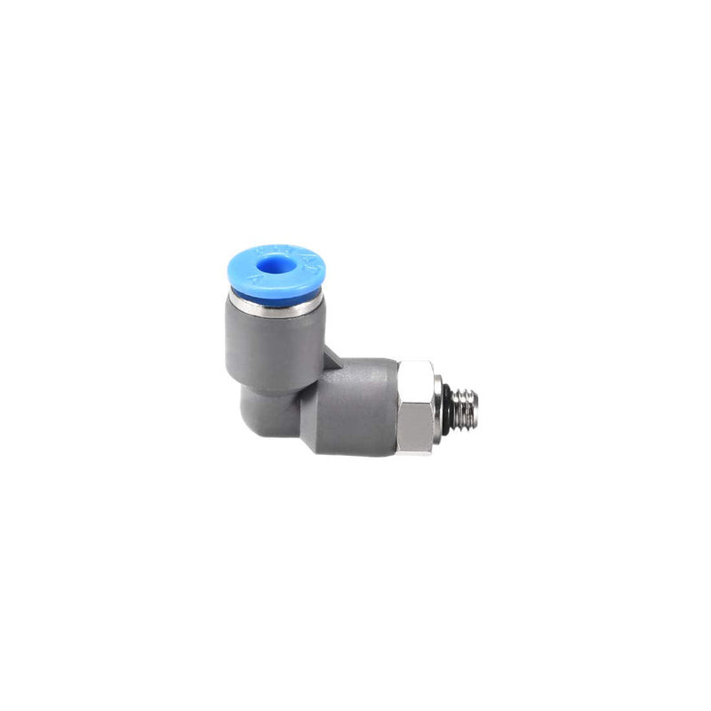 [Australia - AusPower] - uxcell Elbow Push to Connect Air Fittings 4mm Tube OD X M5 Male Thread Pneumatic Quick Release Connectors Grey 10Pcs 