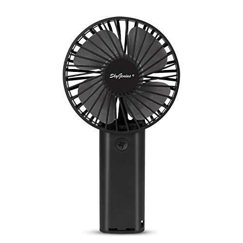 [Australia - AusPower] - Portable Handheld Fan, 4000mAh Rechargeable Battery/ USB Operated Mini Cooling Fan for Home Office Outdoors Travel 4000mA Battery Black 
