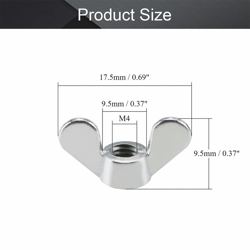 [Australia - AusPower] - MroMax M4 Wing Nuts Zinc Plated Fasteners Parts Hurrican Screws Cymbals Butterfly Nut Silver Tone 20pcs 