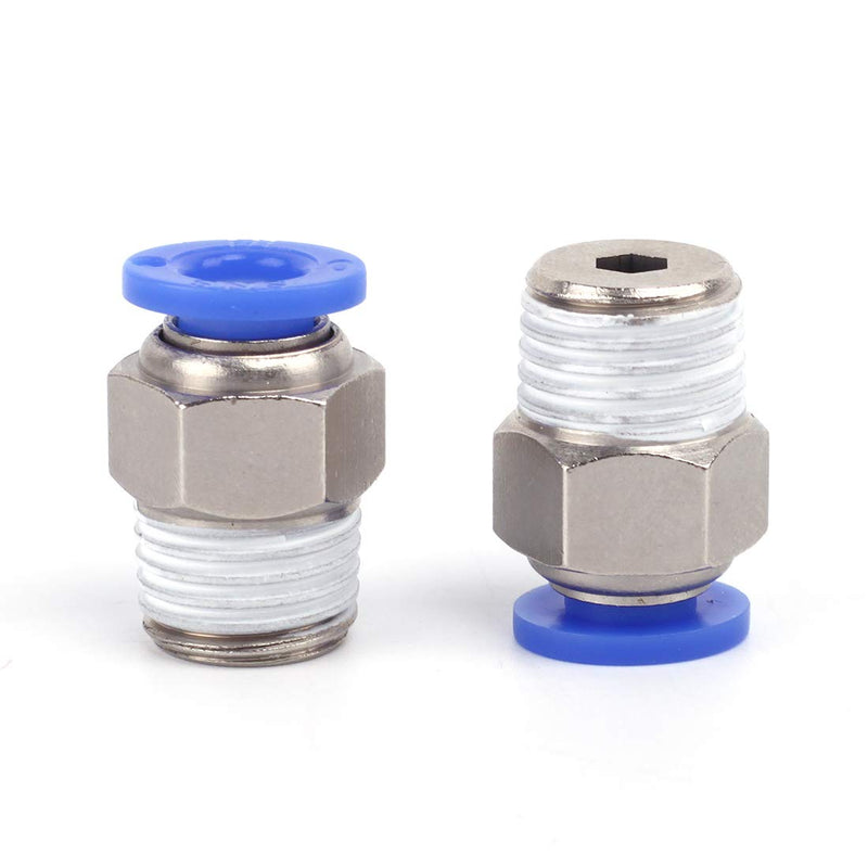 [Australia - AusPower] - SNS SPC1/4-02NPTBE 1/4"Tube OD x 1/4 NPT Male Straight Nickel Plated Brass Push to Connect Pneumatic Fittings（10 PCS） SPC 