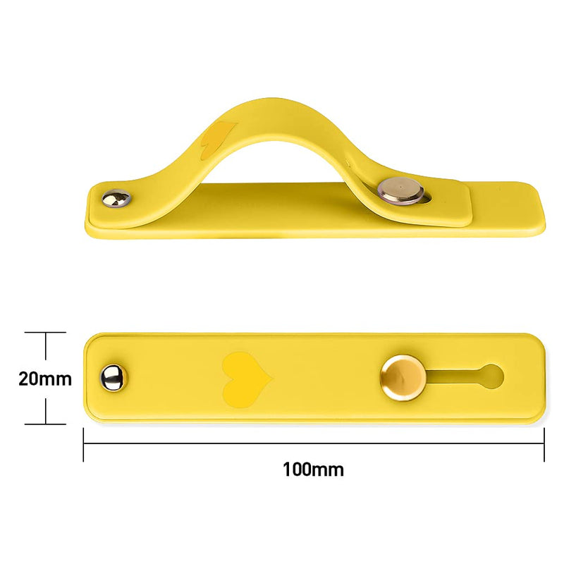 [Australia - AusPower] - ZIYE Portable Telescopic Finger Strap Bracket Phone Grip Finger Strap Phone Holder for iPhone Android Smartphone Small Tablet Mobile Device-Yellow Yellow 