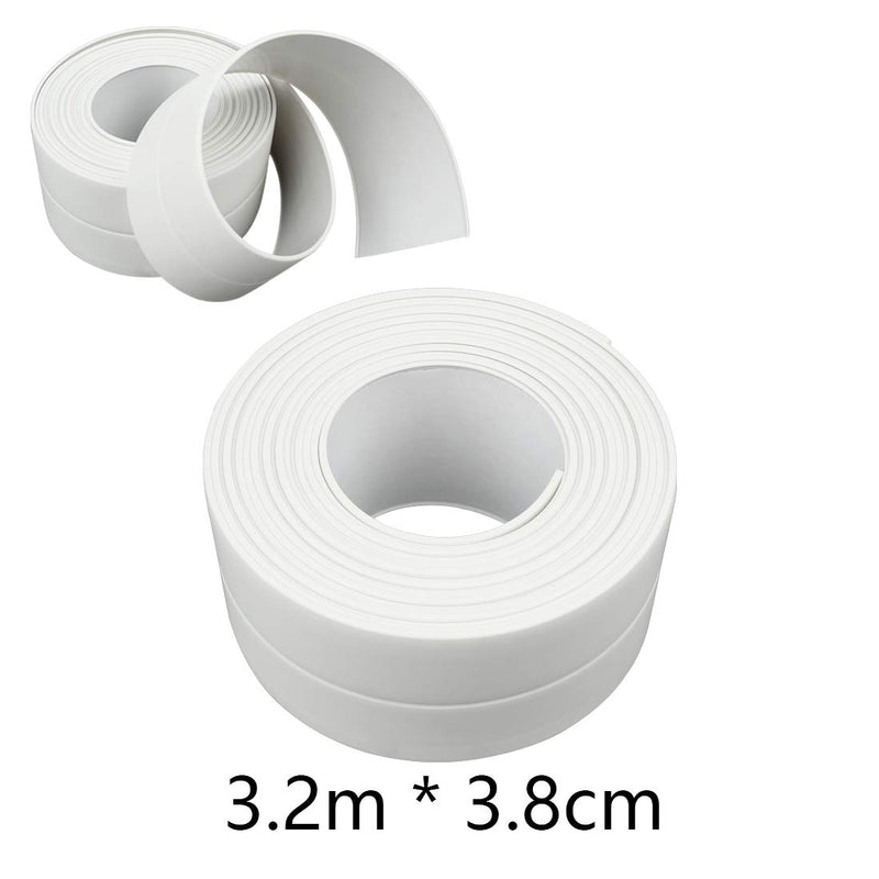 [Australia - AusPower] - Bathroom Bathtub Caulk Strip, 2 Pack Caulking Tape Self Adhesive, Sealing Waterproof Silicone Tape for Sink, Kitchen Countertop, Shower, Toilet and Wall Corner (38 mm 1 Pack, White) 