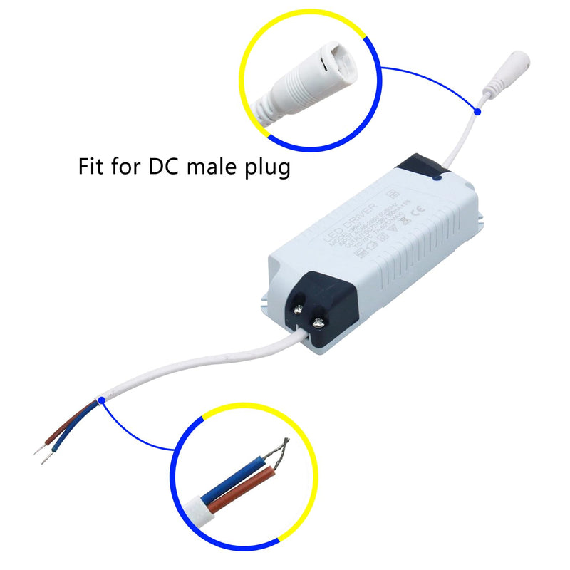 [Australia - AusPower] - Qimoo 36W LED Driver, Constant Current 300mA AC 85~265V Output 75~144V DC Female Connector External Power Supply Rectifier Transformer for LED Ceiling Light Female DC Connector 